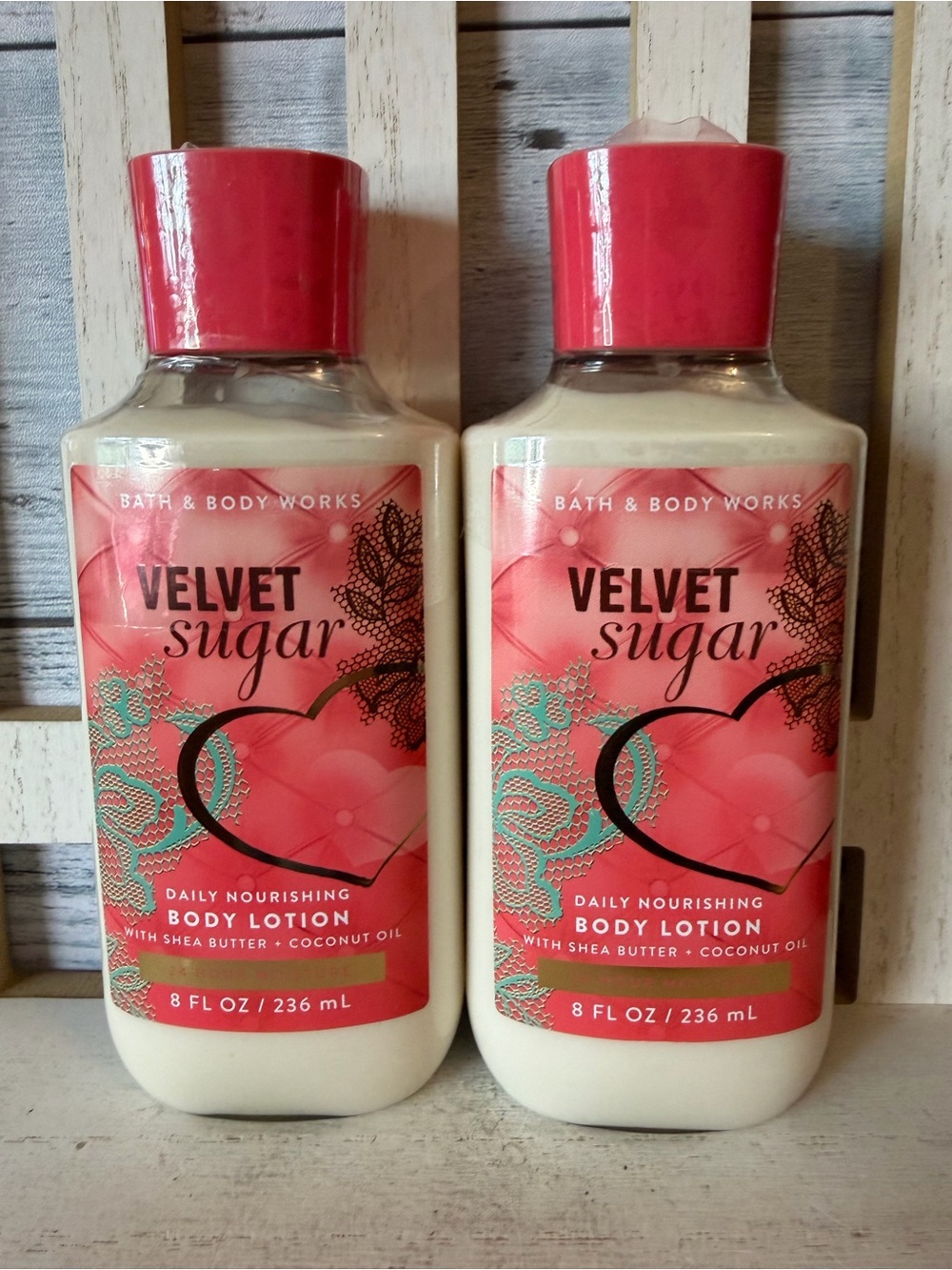 Bath & Body Works VELVET SUGAR Daily Nourishing Body Lotion 8oz New Lot Set of 2